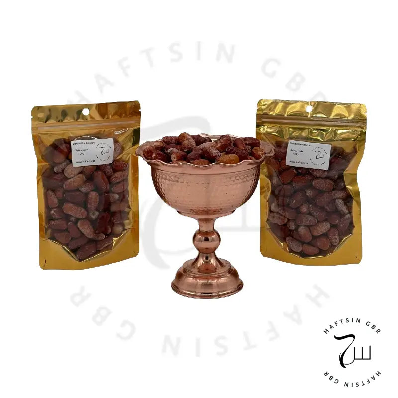 Senjed (Mehlbeeren) 100 g – getrocknete Mehlbeeren in goldener Zip-Beutel-Verpackung (Produktfoto)