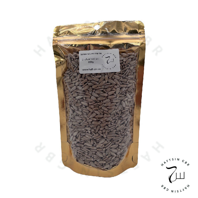 Geschälte Sonnenblumenkerne 200 g – Kerne in wiederverschließbarem Zip-Beutel (goldene Verpackung)