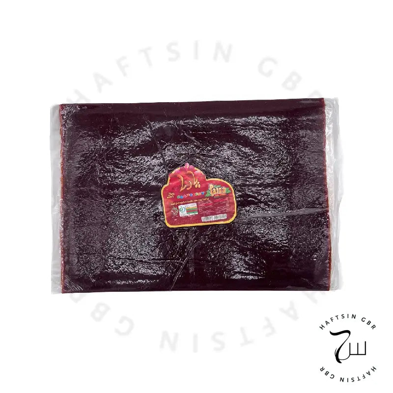 Haftsin Lavashak „Metri“ – Fruchtleder als große Platte in Folienverpackung (Produktfoto)