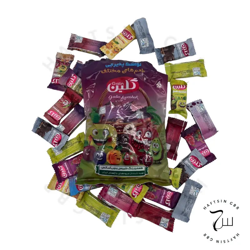 Lavashak Fruchtmix – persische Fruchtleder-Bonbons, gemischte Sorten in der Packung