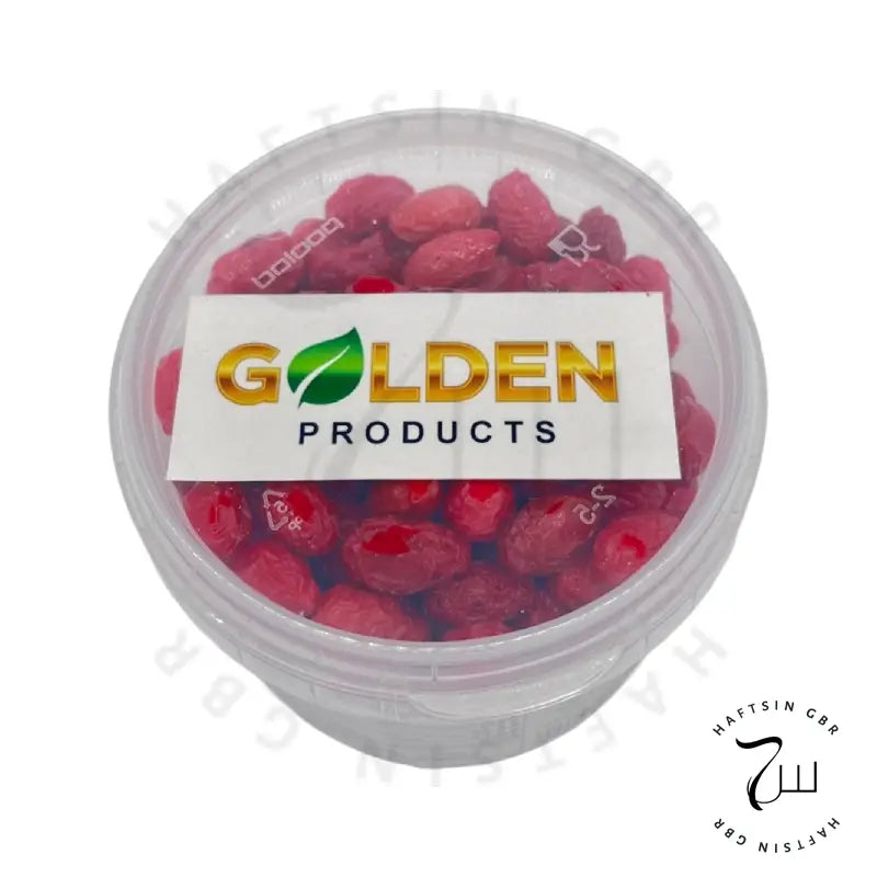 Haftsin Sogh Alakhte – getrocknete Berberitzen in transparenter Dose (Golden Products) (Produktfoto)