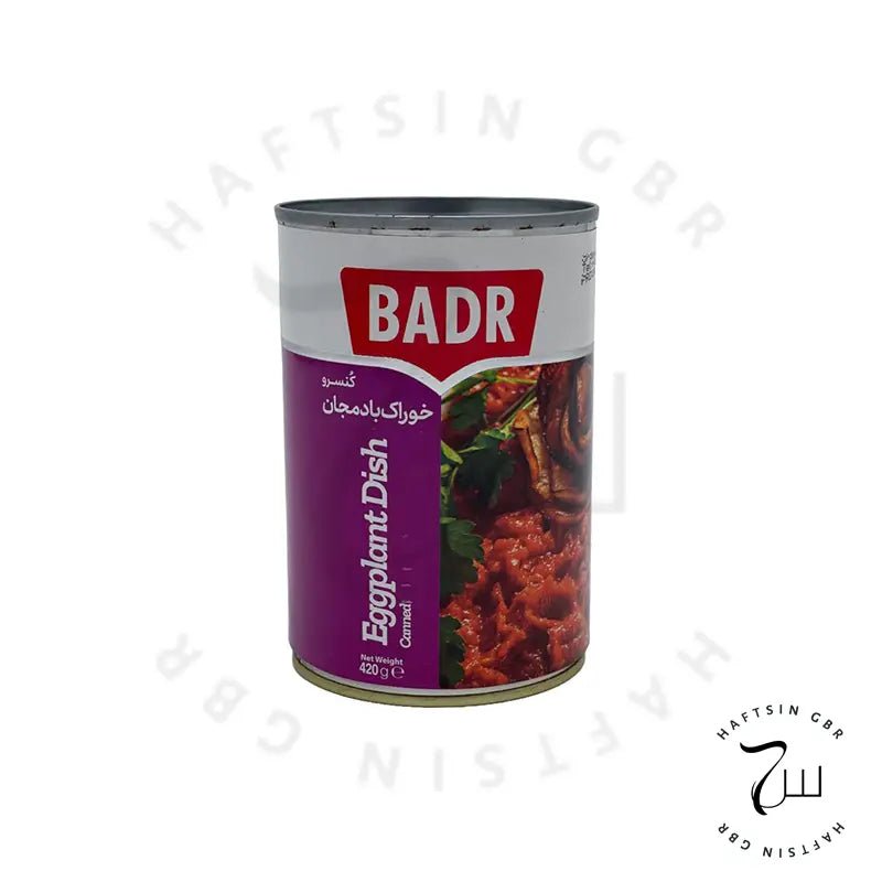 Badr – Eggplant Dish Canned 420 g e |کنسرو خوراک بادمجان بدر - Haftsin | Persische Lebensmittel online kaufen