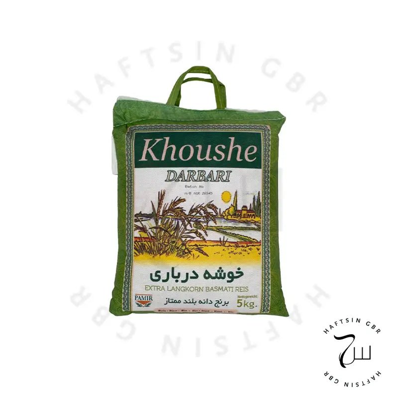 Khoushe Darbari – Extra Langkorn Basmati Reis, 5 kg ℮ | برنج خوشه درباری دانه بلند ممتاز - Haftsin | Persische Lebensmittel online kaufen