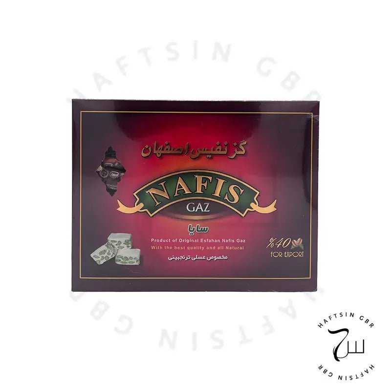 Nafis – Persischer Nougat mit 40 % Pistazien 400 g ℮ | گز نفیس اصفهان با ۴۰٪ پسته - Haftsin | Persische Lebensmittel online kaufen